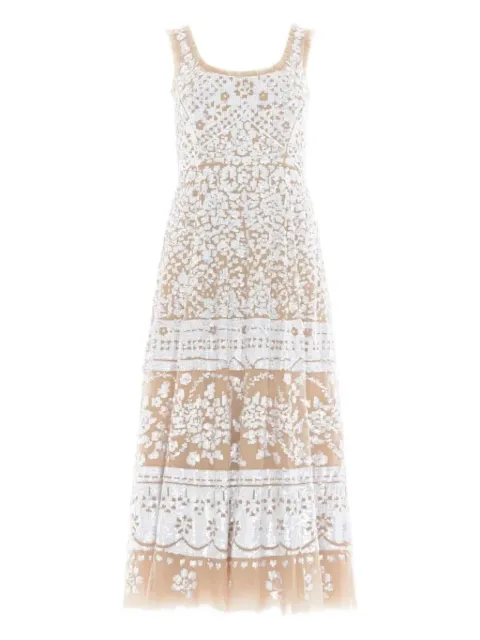 Needle & Thread sequin-embellished scoop-neck midi dress