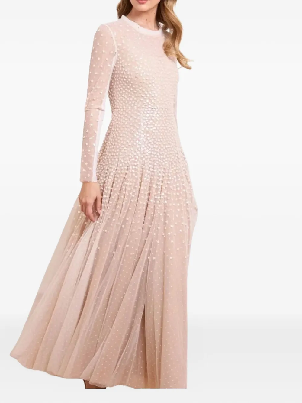 Needle & Thread sequin-embellished round-neck gown - Roze