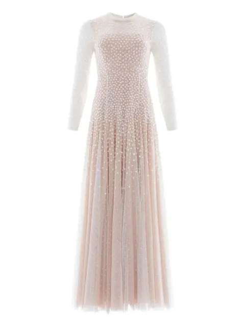 Needle & Thread sequin-embellished round-neck gown