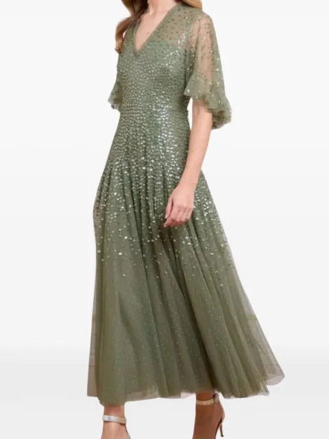 Needle & Thread sequin-embellished smocked midi dress