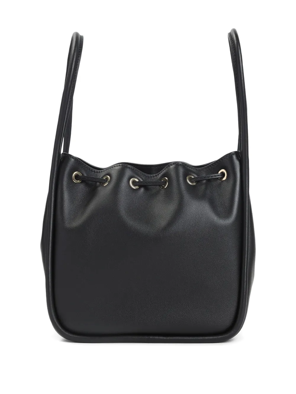 Prada small logo-plaque drawstring tote bag Zwart