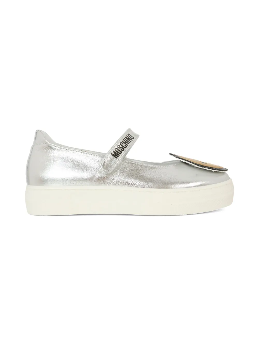 Moschino Kids teddy-embellishment sneakers Silver