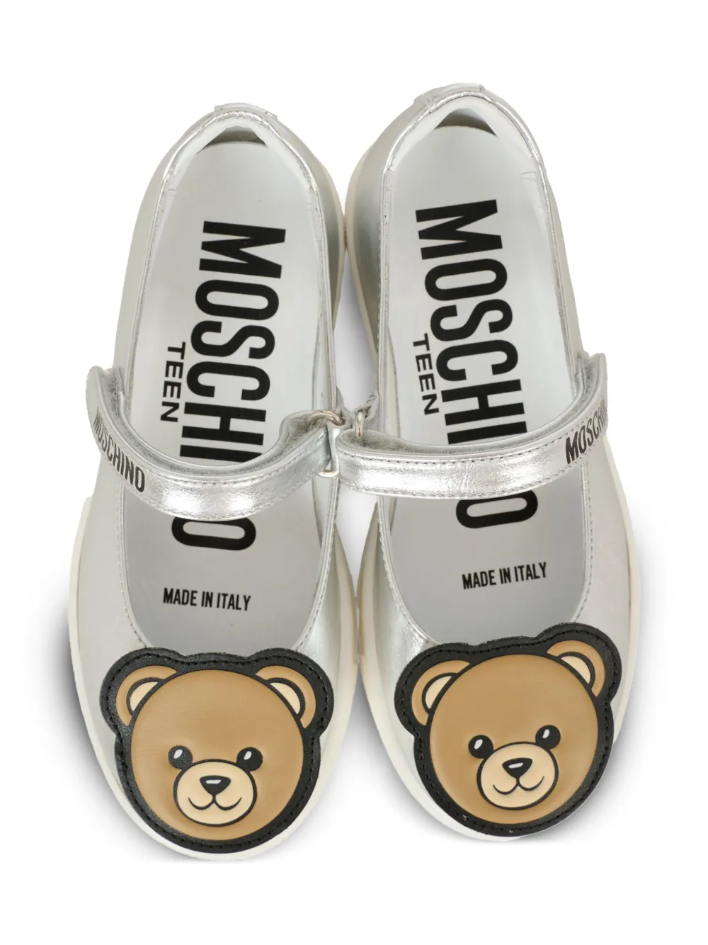 Moschino Kids teddy-embellishment sneakers Silver