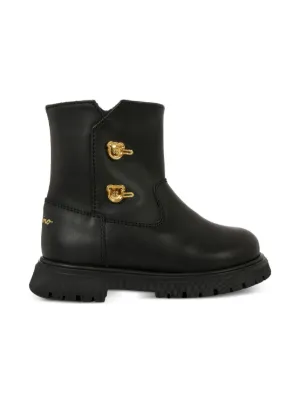 MOSCHINO モスキーノ キッズアンクルブーツ ロゴ付き