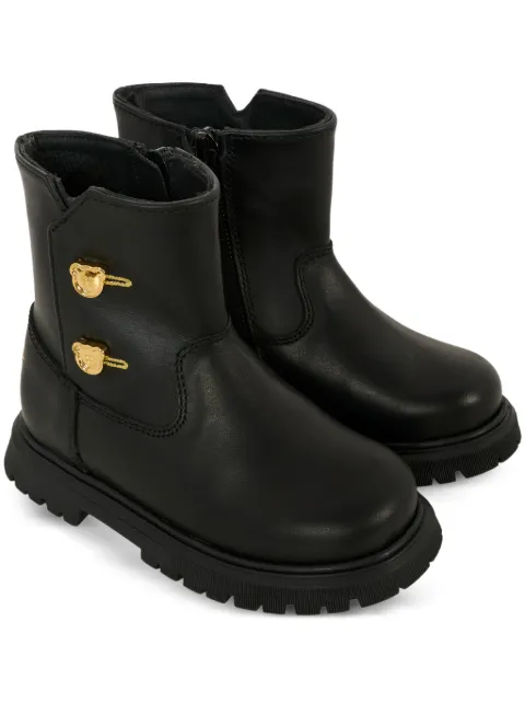 Moschino Kids bear-button zip boots