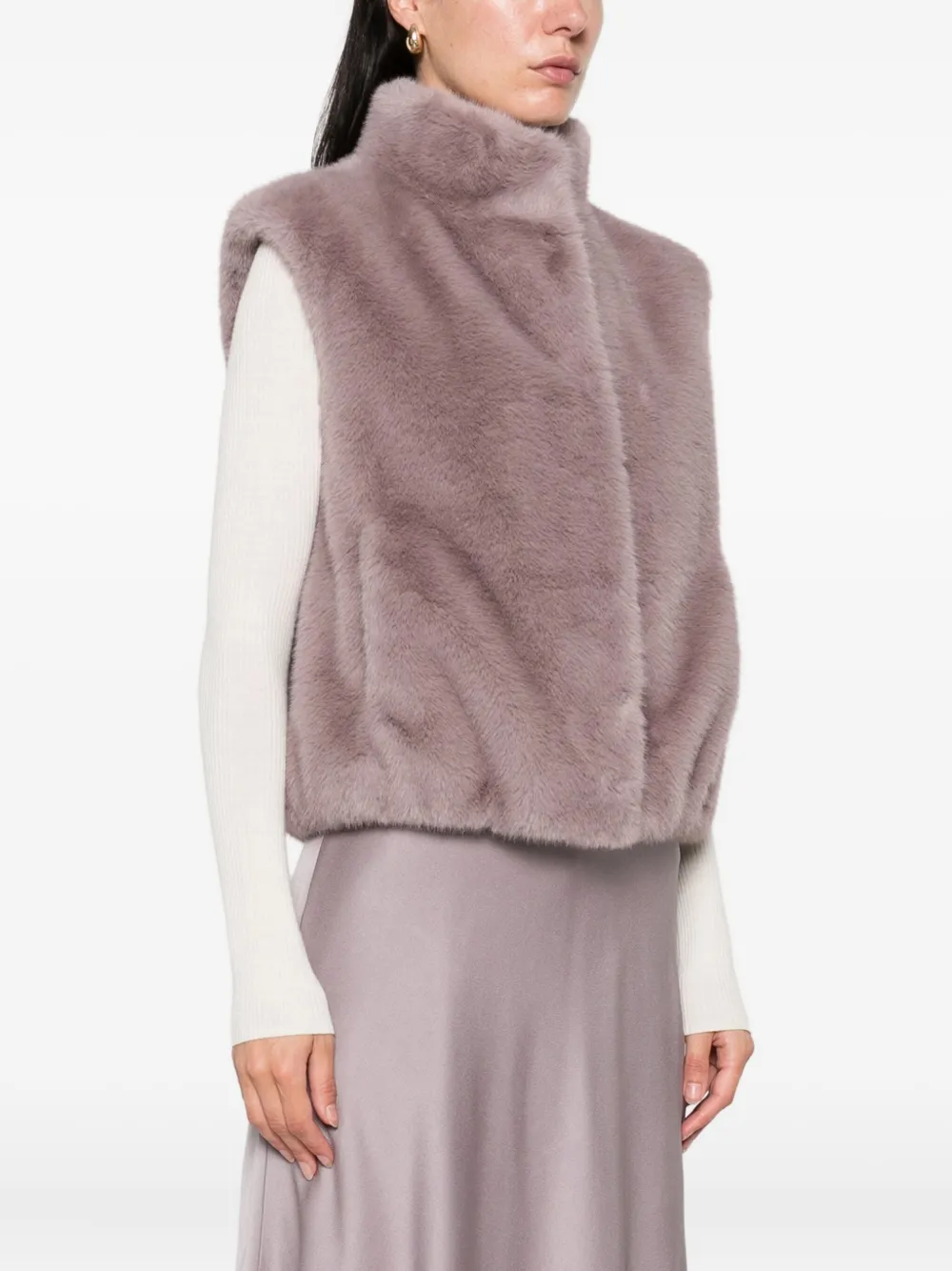 Herno Bodywarmer van imitatiebont Paars