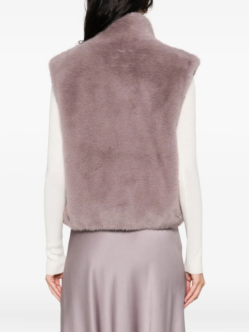 Herno Bodywarmer van imitatiebont Paars