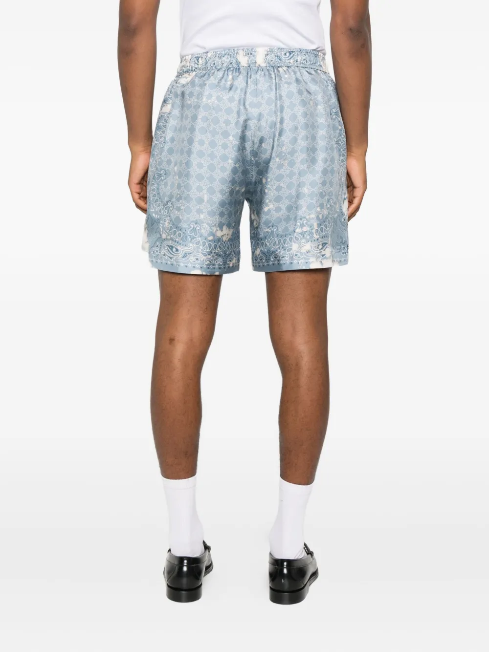 AMIRI paisley-print silk shorts Blauw
