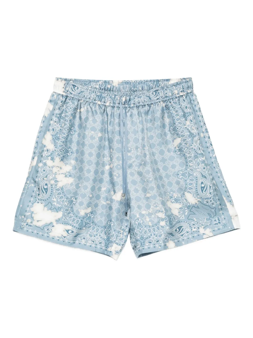AMIRI paisley-print silk shorts Blauw