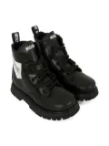 Moschino Kids teddy-patch lace-up boots - Black