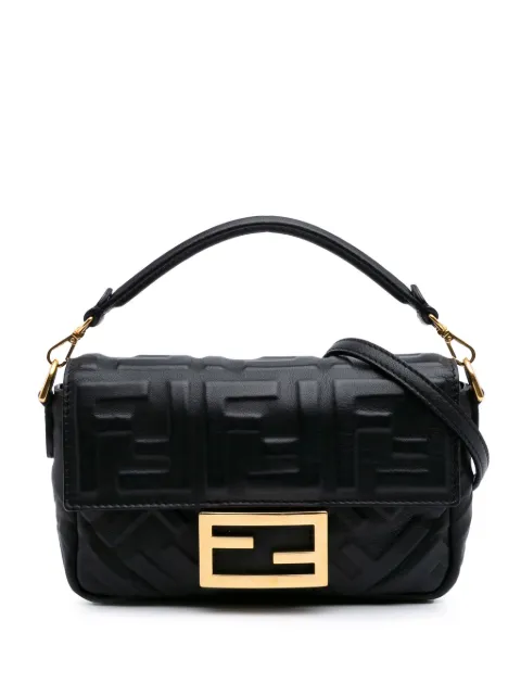 Fendi Pre-Owned شنطة 'باغيت' جلد صغيرة بنقش زوكا وحمالة كتف 2010-2025