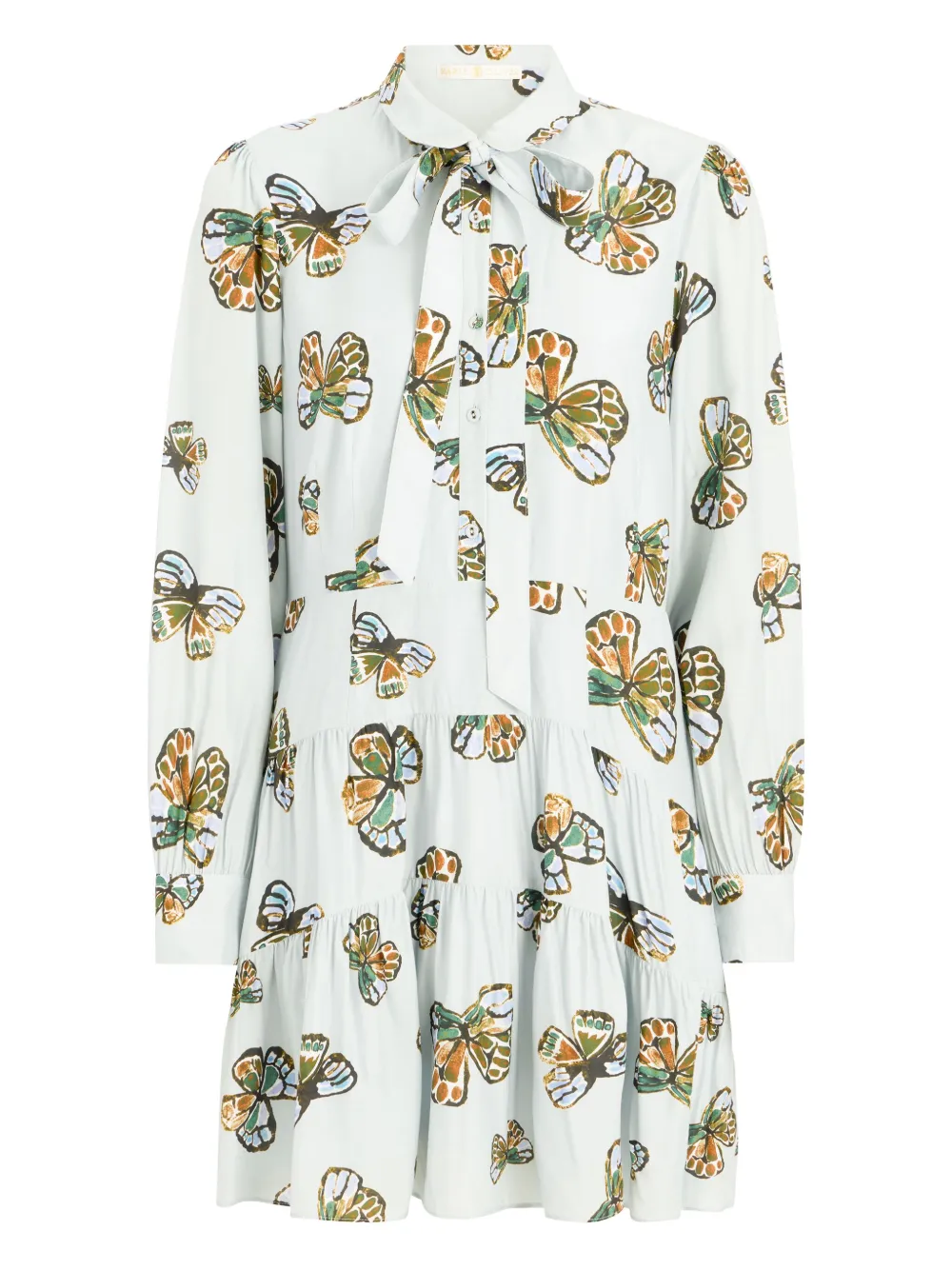 Marie Oliver Ulanie Butterfly-print Tiered Dress In Multi