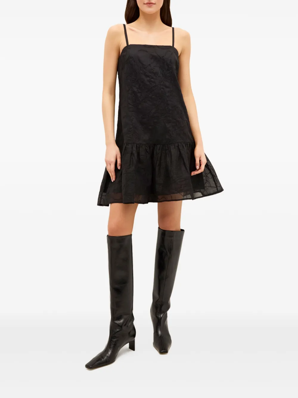 Marie Oliver Anita embroidered dress - Zwart