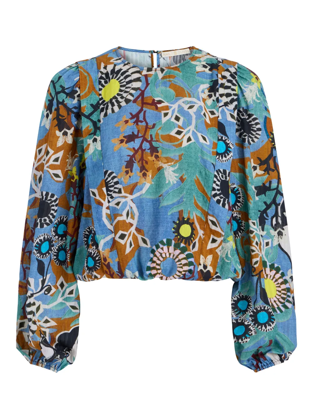 Marie Oliver Hallie Balloon-sleeve Printed Top In Multi