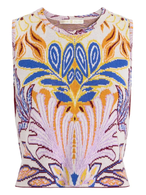 Marie Oliver Kim floral-print knitted top