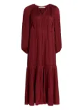 Marie Oliver Perrin pleated tie-neck maxi dress - Red