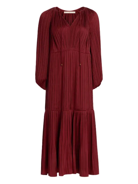 Marie Oliver Perrin pleated tie-neck maxi dress