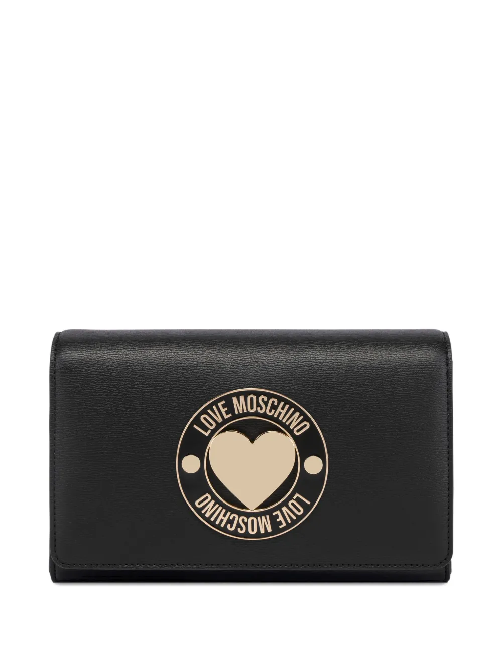 Love Moschino Schoudertas met hartplakkaat en ketting Zwart