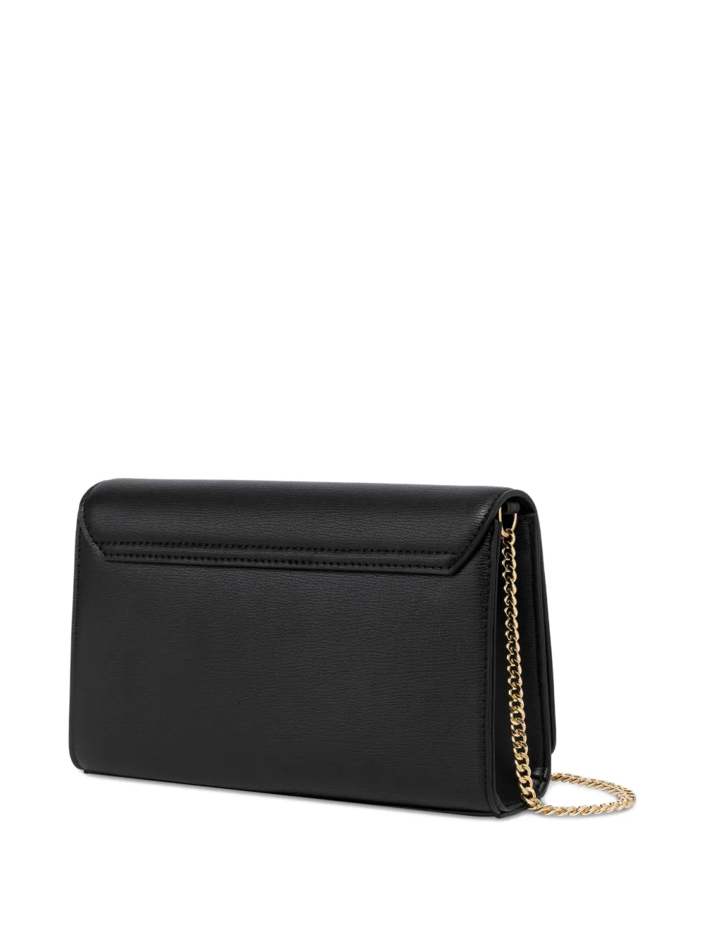Love Moschino Schoudertas met hartplakkaat en ketting - Zwart