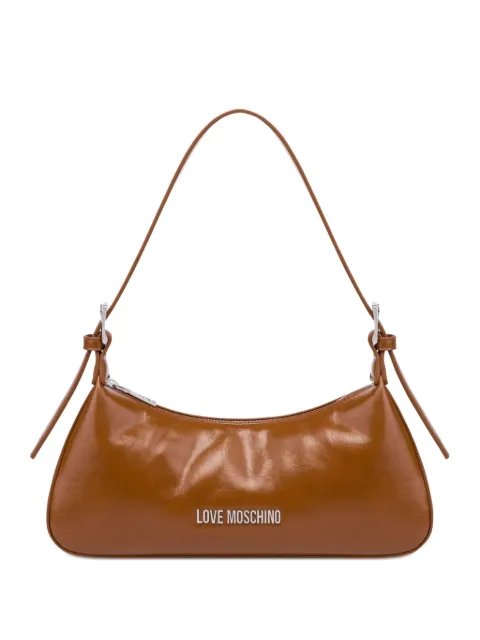 Love Moschino curved leather shoulder bag