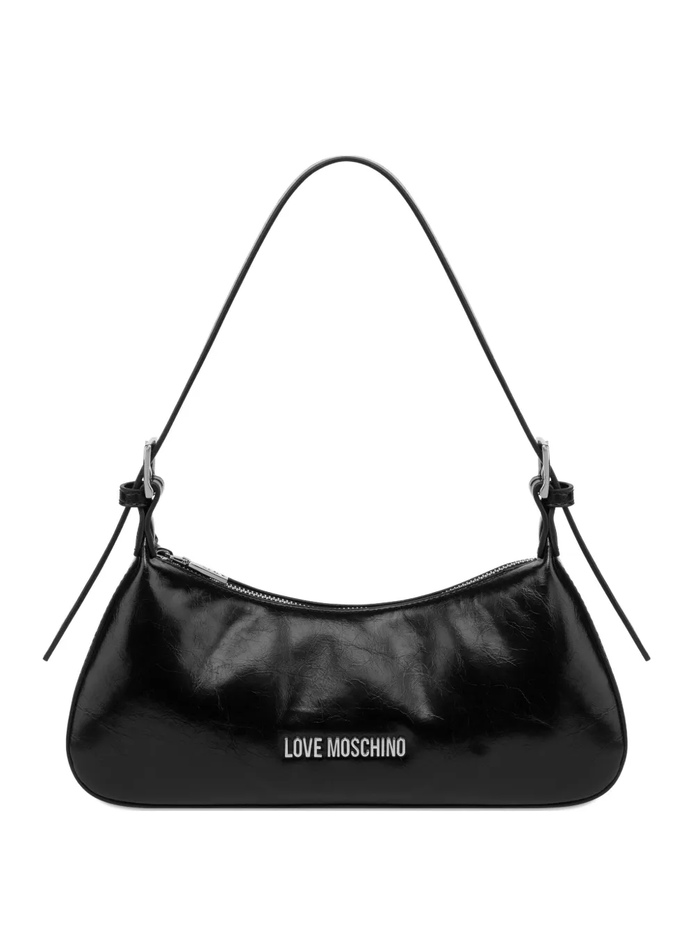 Love Moschino ロゴ ジップ ショルダーバッグ - ブラック Love Moschino ロゴ ジップ ショルダーバッグ - ブラック