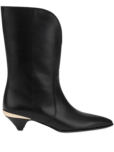 Love Moschino calf leather pointed-toe boots