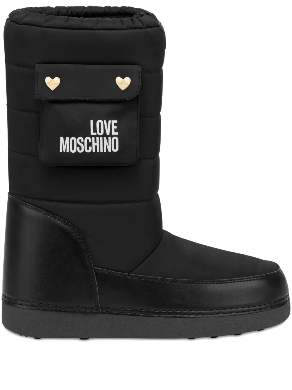 Love Moschino quilted pocketed boots Black