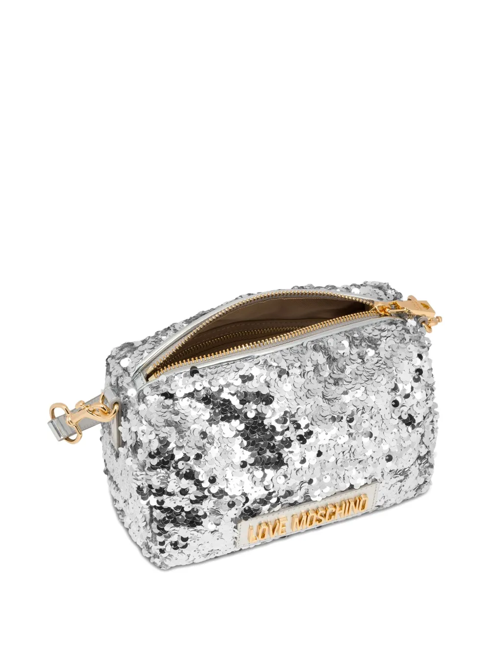 Love Moschino sequin-embellished shoulder bag Grijs