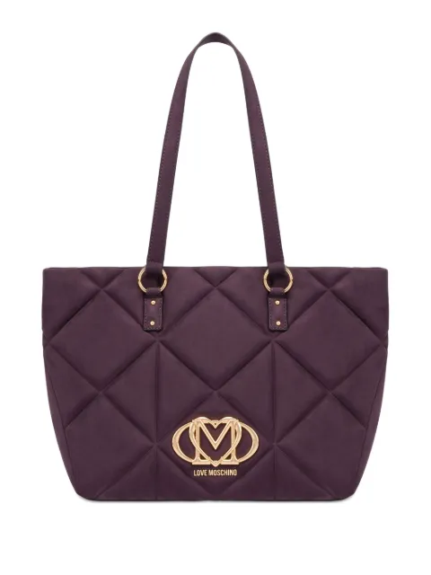 Love Moschino quilted logo tote bag