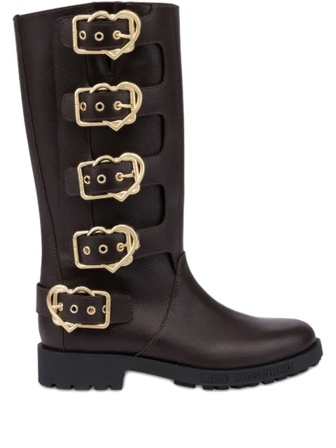 Love Moschino botas con hebilla de corazón
