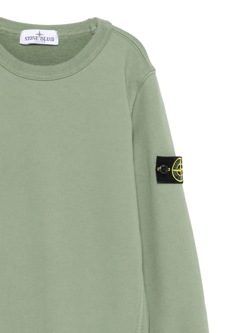 Stone Island Junior logo-patch crew-neck sweatshirt Groen