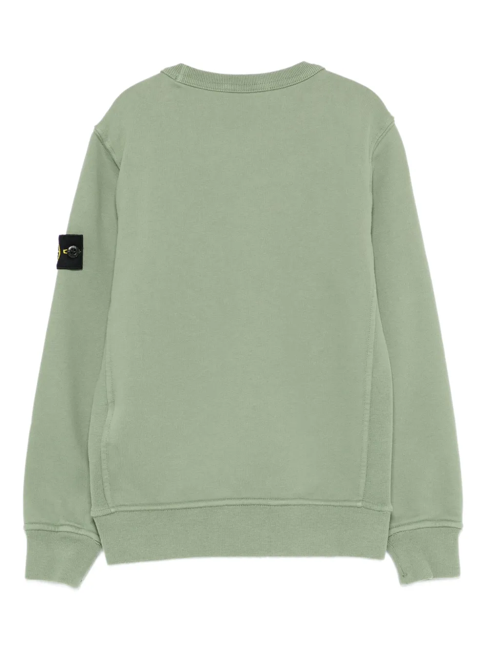 Stone Island Junior logo-patch crew-neck sweatshirt Groen