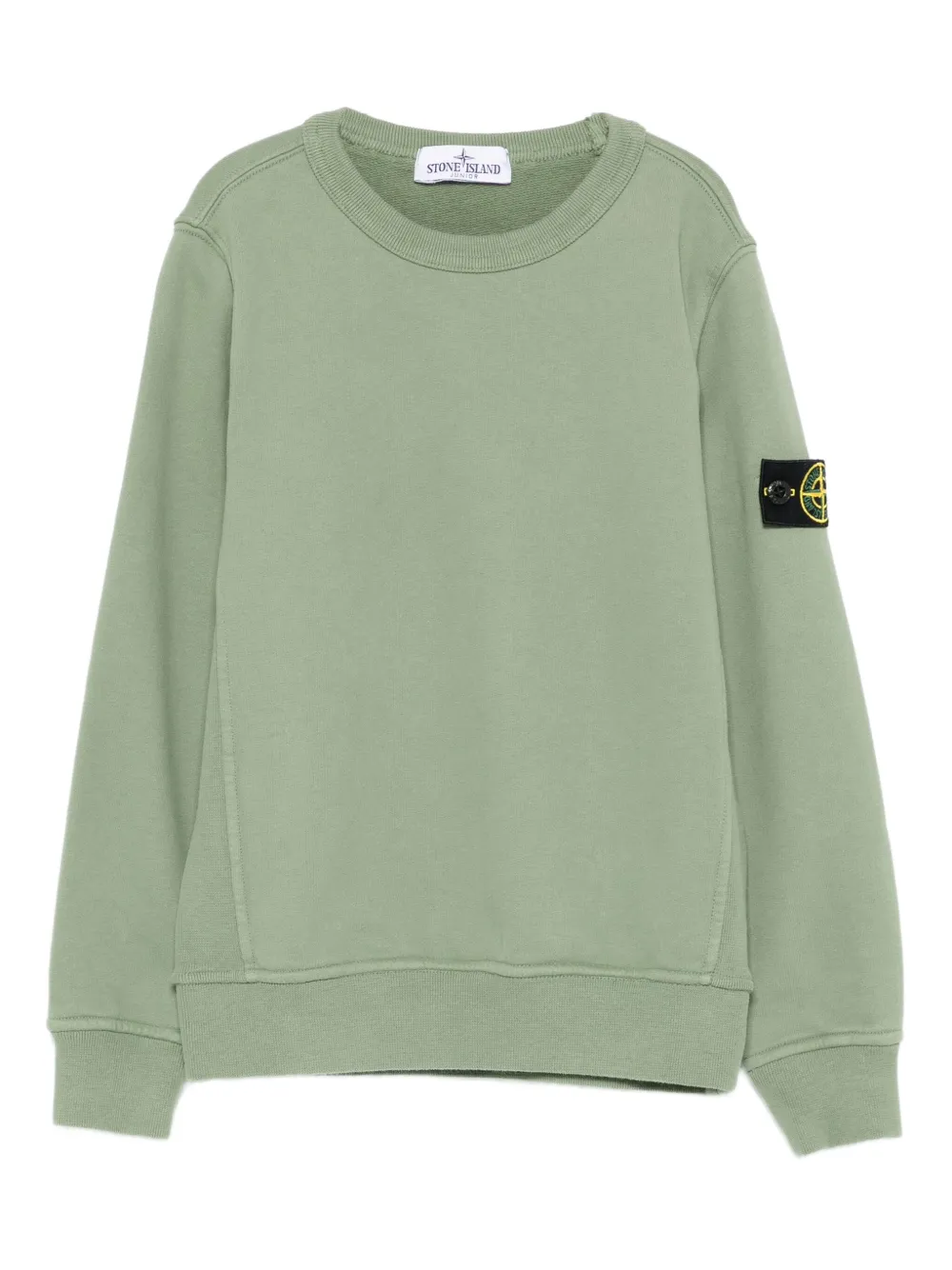Stone Island Junior logo-patch crew-neck sweatshirt Groen
