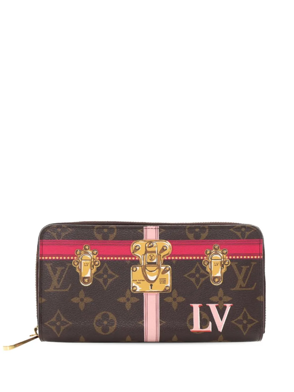 Louis Vuitton Pre-Owned 2018 モノグラム サマー トランクス ジッピー 長財布 - ブラウン Louis Vuitton Pre-Owned 2018 モノグラム サマー トランクス ジッピー 長財布 - ブラウン
