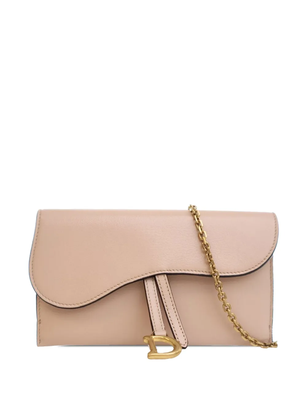 Christian Dior Pre-Owned 2022 ゴートスキン サドル ウォレットオンチェーン ショルダーバッグ - ピンク Christian Dior Pre-Owned 2022 ゴートスキン サドル ウォレットオンチェーン ショルダーバッグ - ピンク