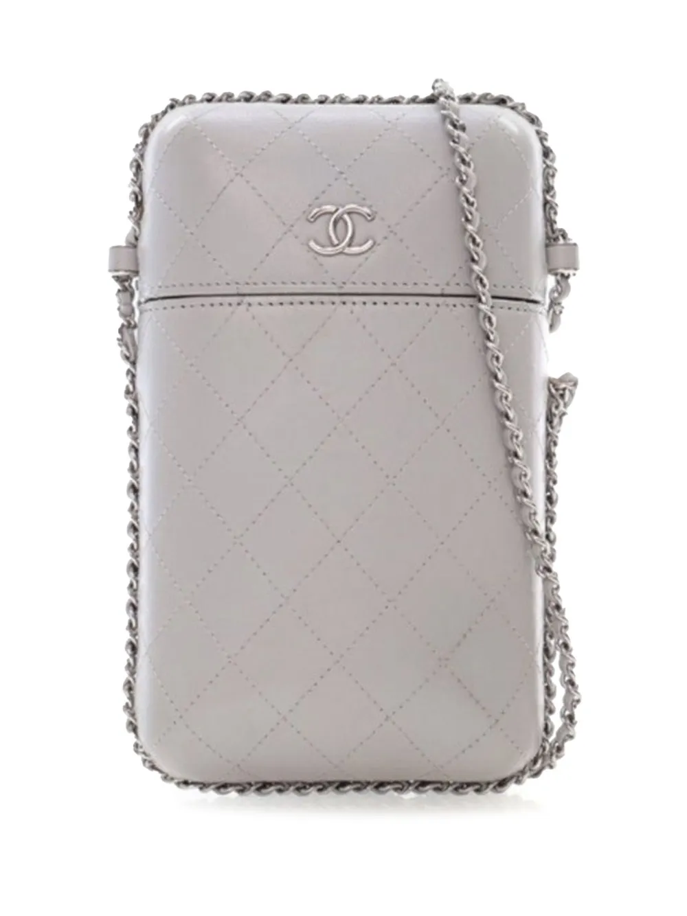 CHANEL Pre-Owned 2018 ココマーク マトラッセ ラムスキン チェーンアラウンド フォンホルダー ショルダーバッグ - CHANEL Pre-Owned 2018 ココマーク マトラッセ ラムスキン チェーンアラウンド フォンホルダー ショルダーバッグ -