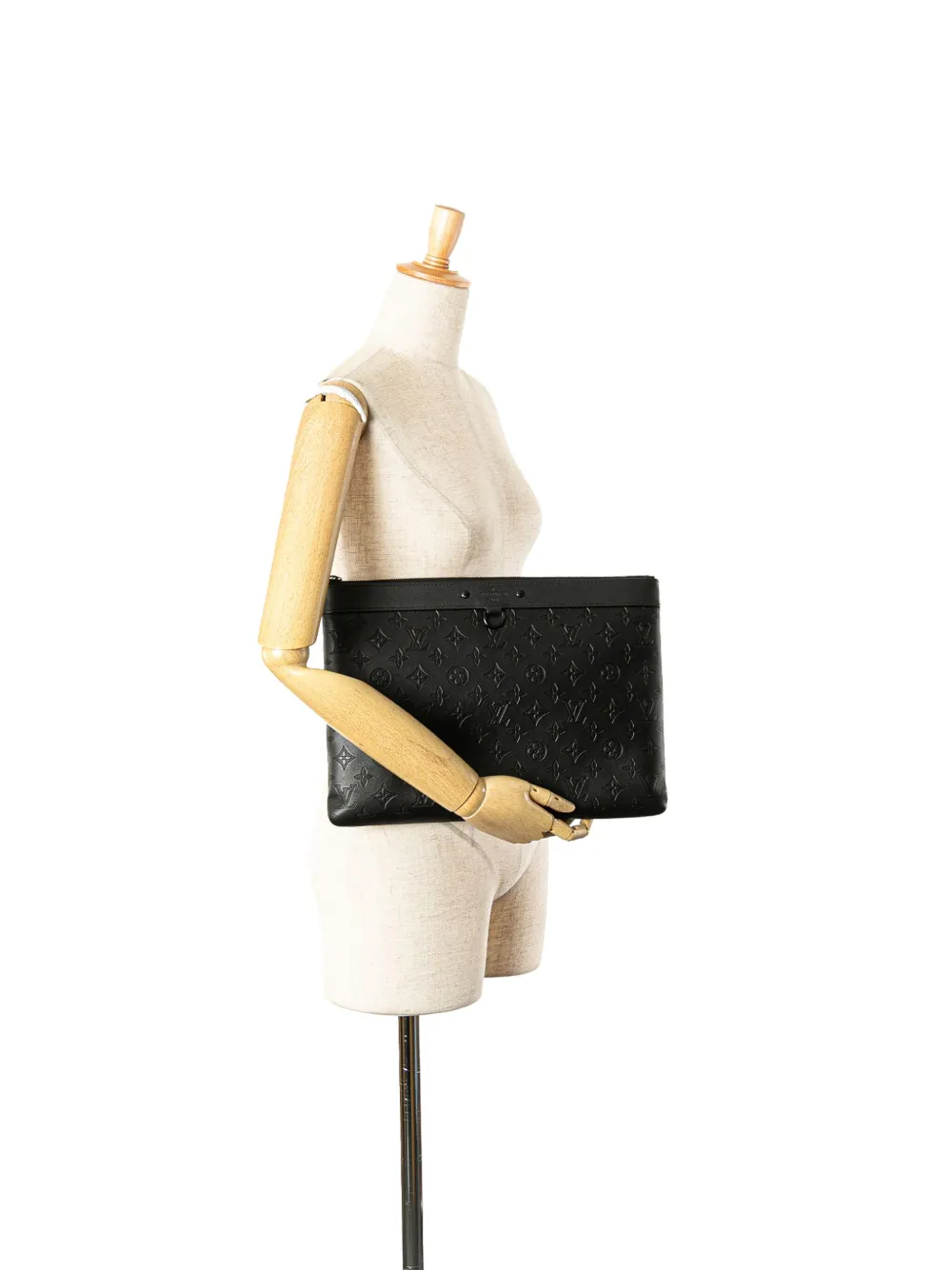 Pre-owned Louis Vuitton 2019 Monogram Shadow Discovery Pochette Clutch Bag
