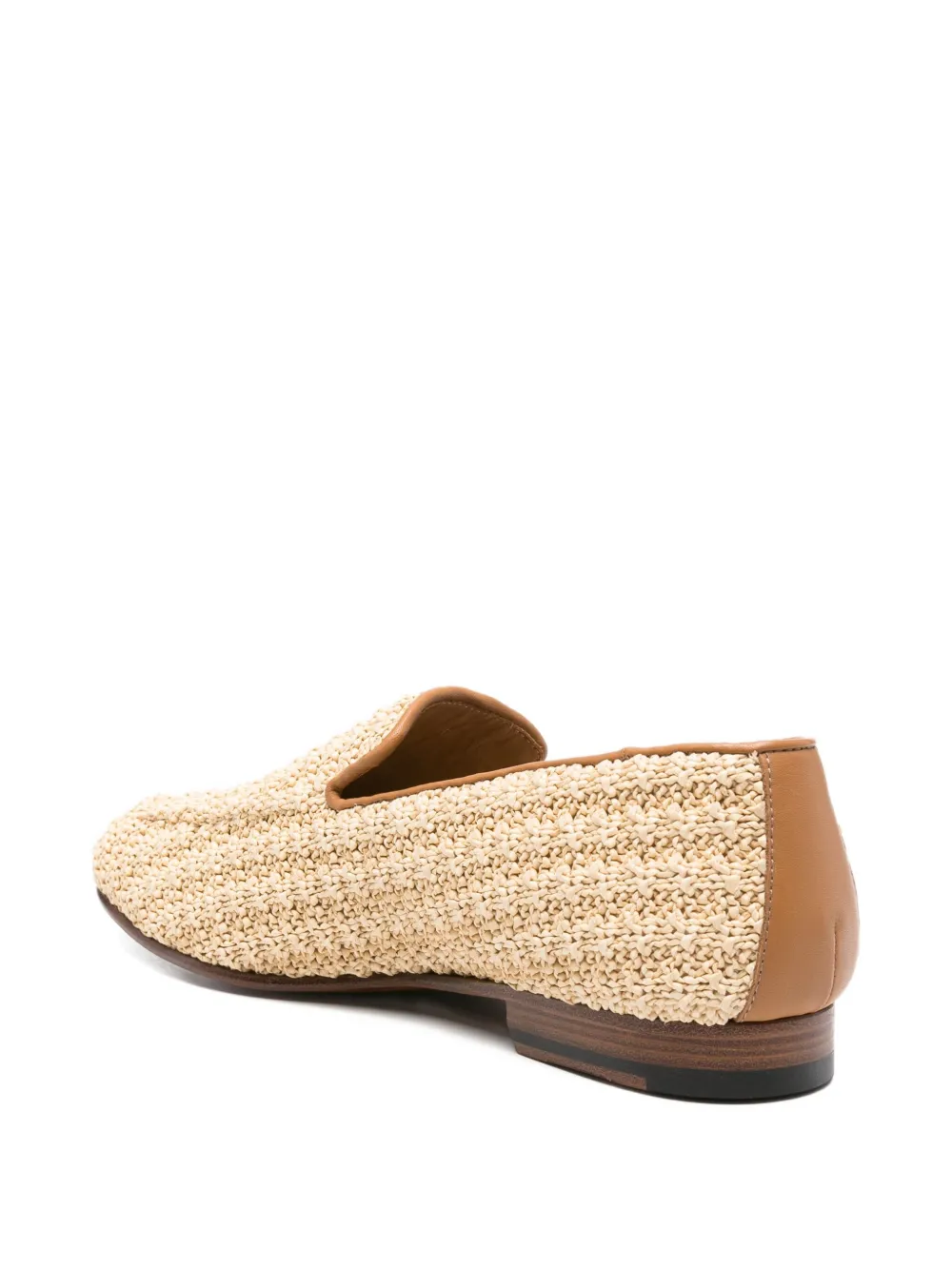 Canali woven raffia leather loafers Neutrals