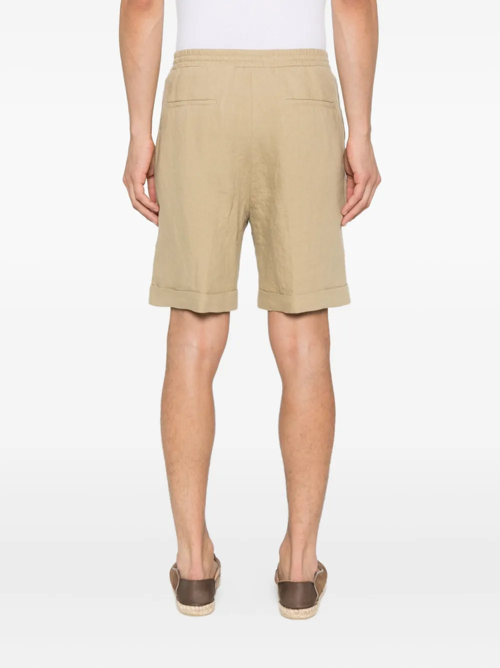Canali Linnen shorts Beige