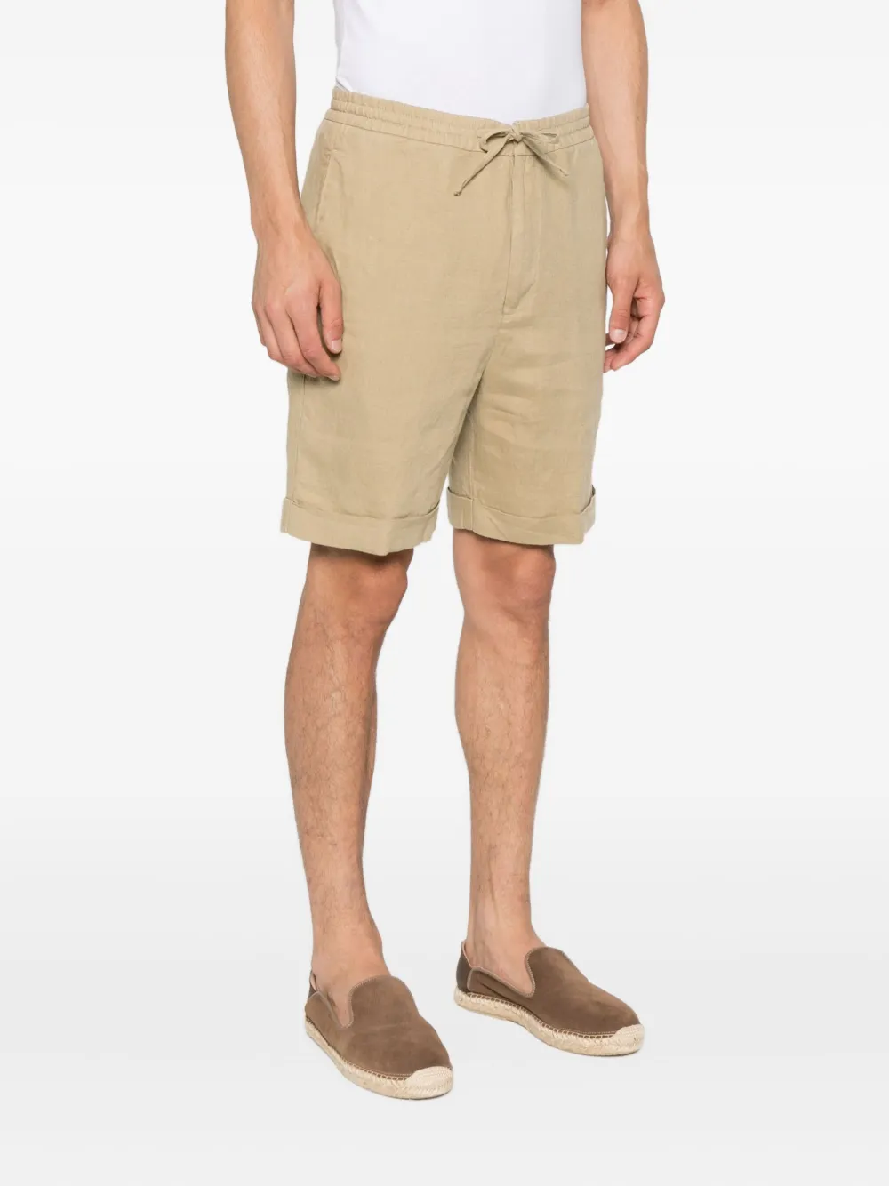 Canali Linnen shorts Beige