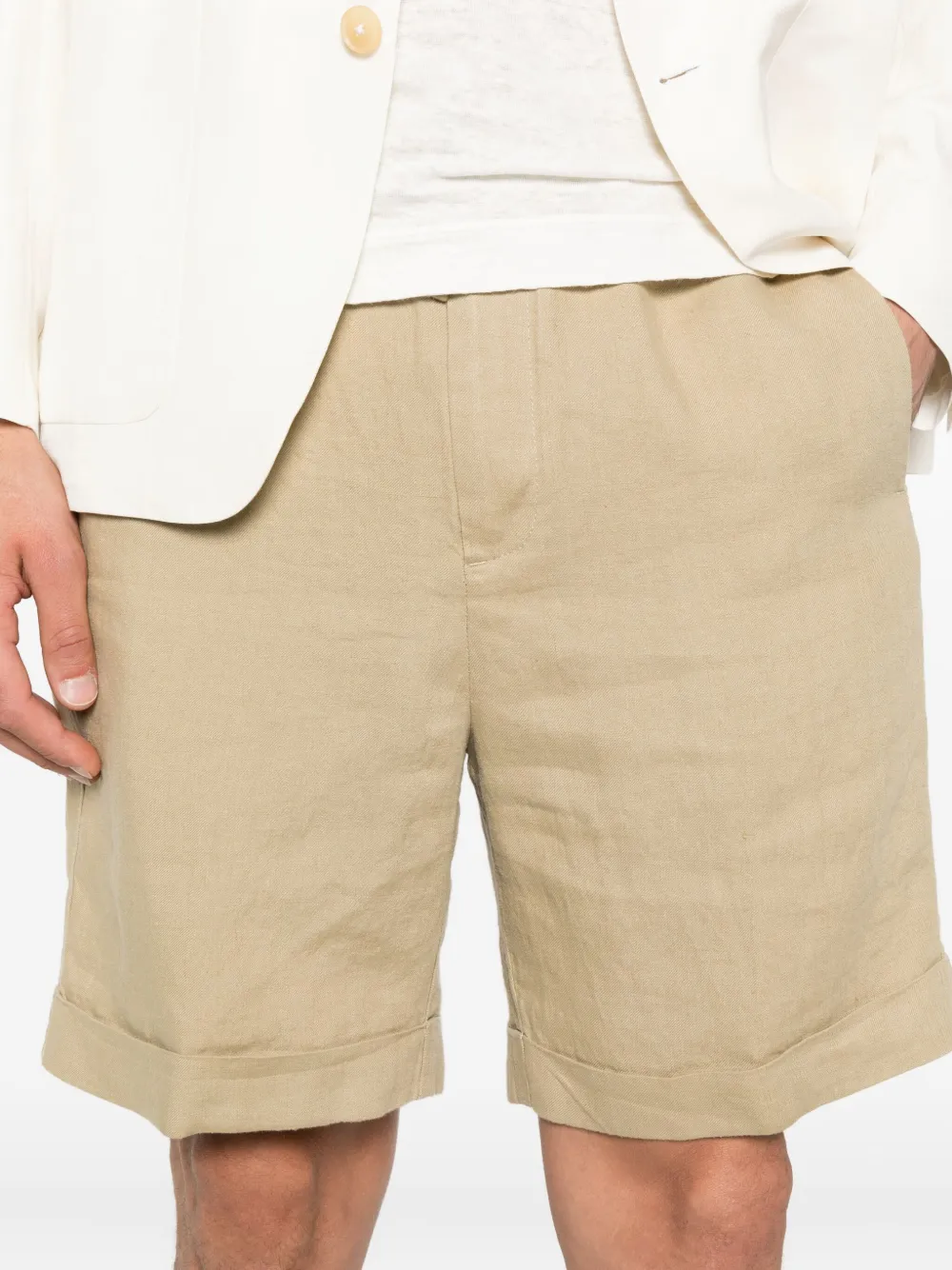 Canali Linnen shorts Beige