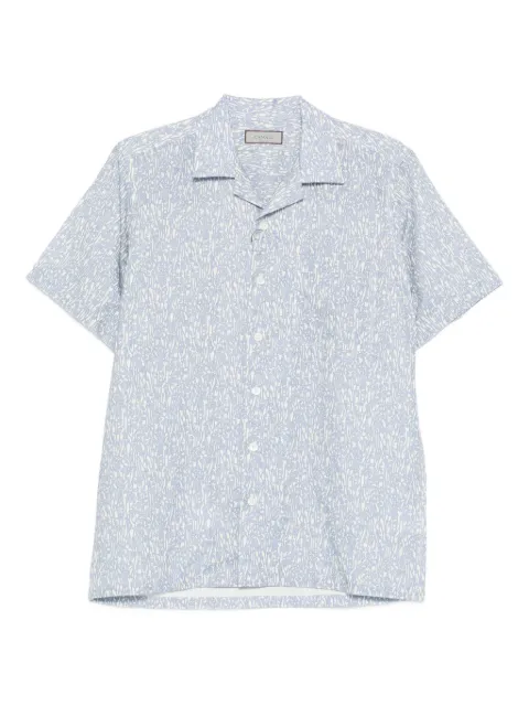 Canali revere-collar patterned shirt