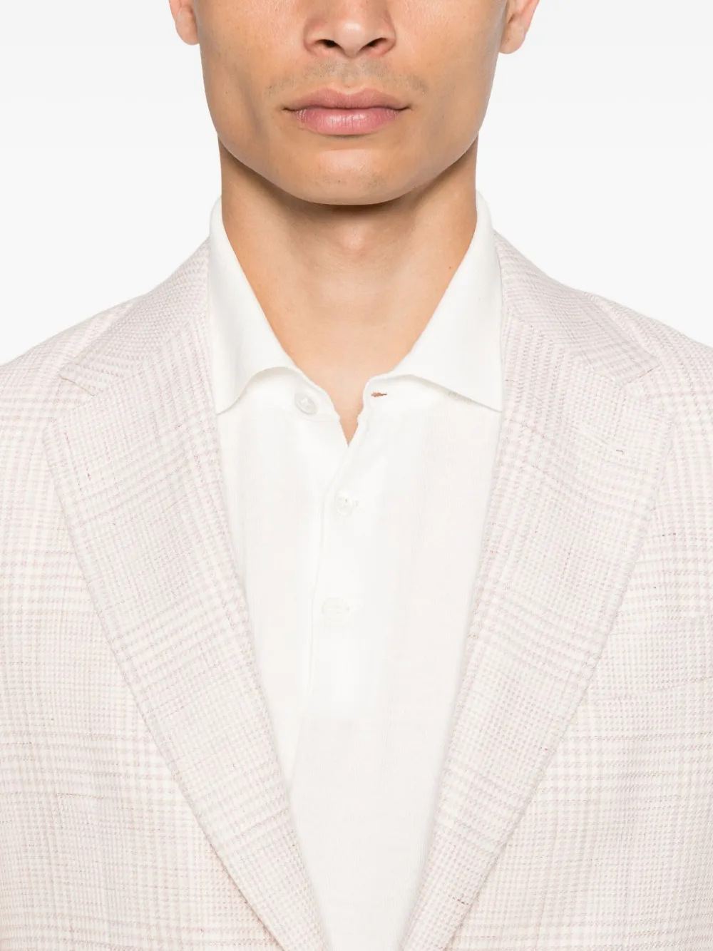 Canali Geruite blazer Roze