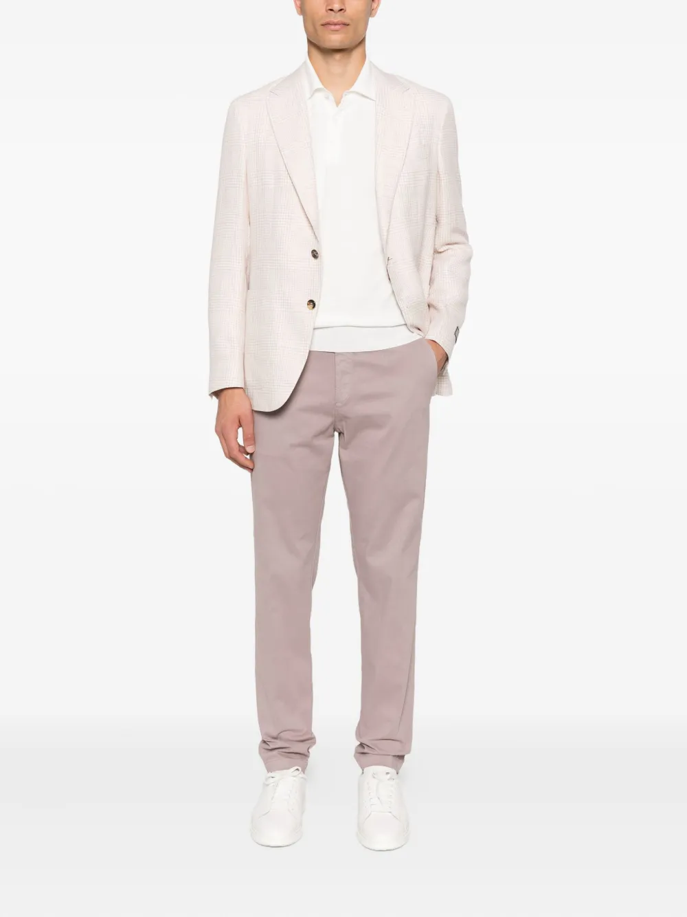 Canali Geruite blazer Roze
