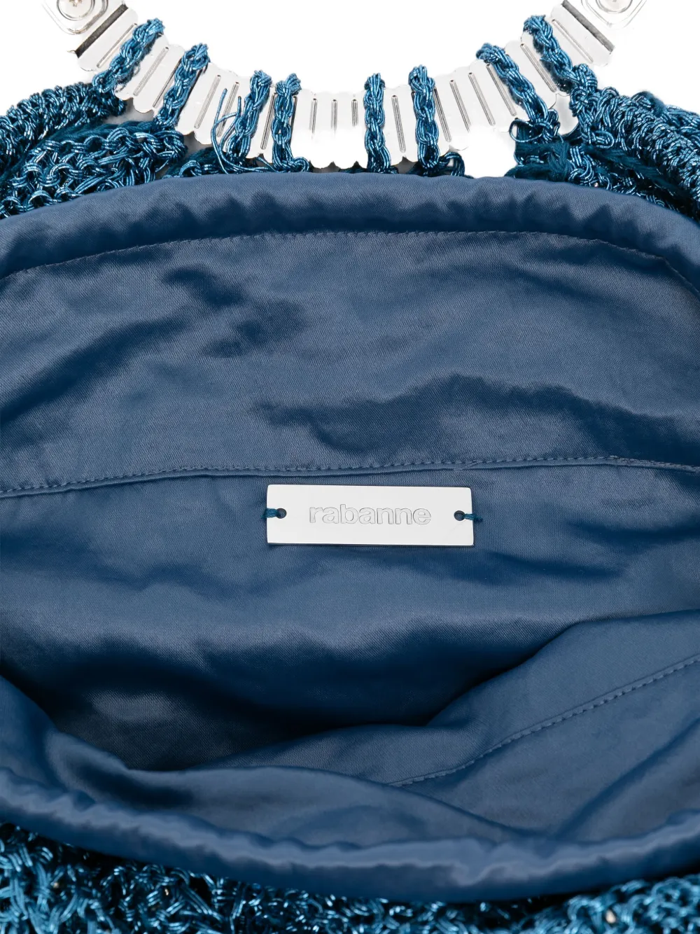 Rabanne Beaded Circular-handle Tote Bag In Blue
