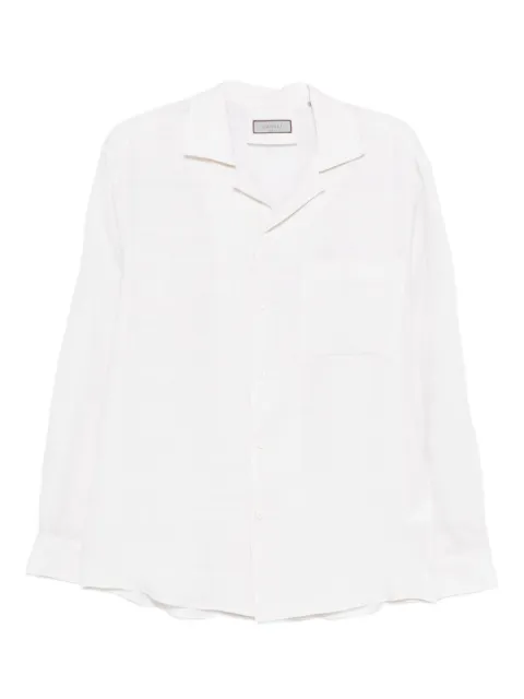 Canali camp-collar linen shirt