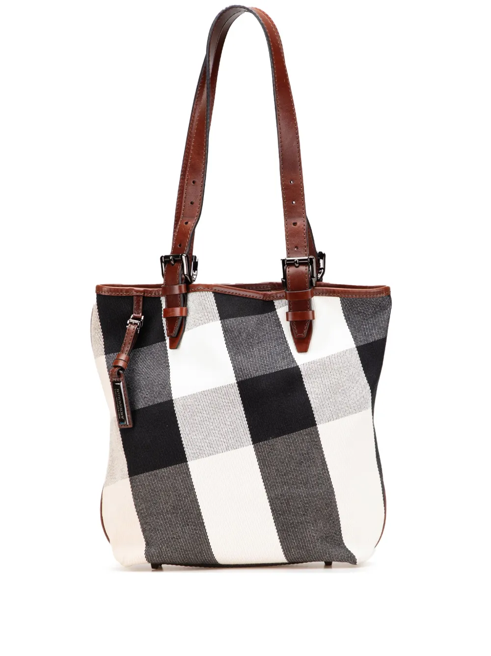 Burberry Pre-Owned 2000-2017 Mega Check Canvas tote bag - ホワイト Burberry Pre-Owned 2000-2017 Mega Check Canvas tote bag - ホワイト