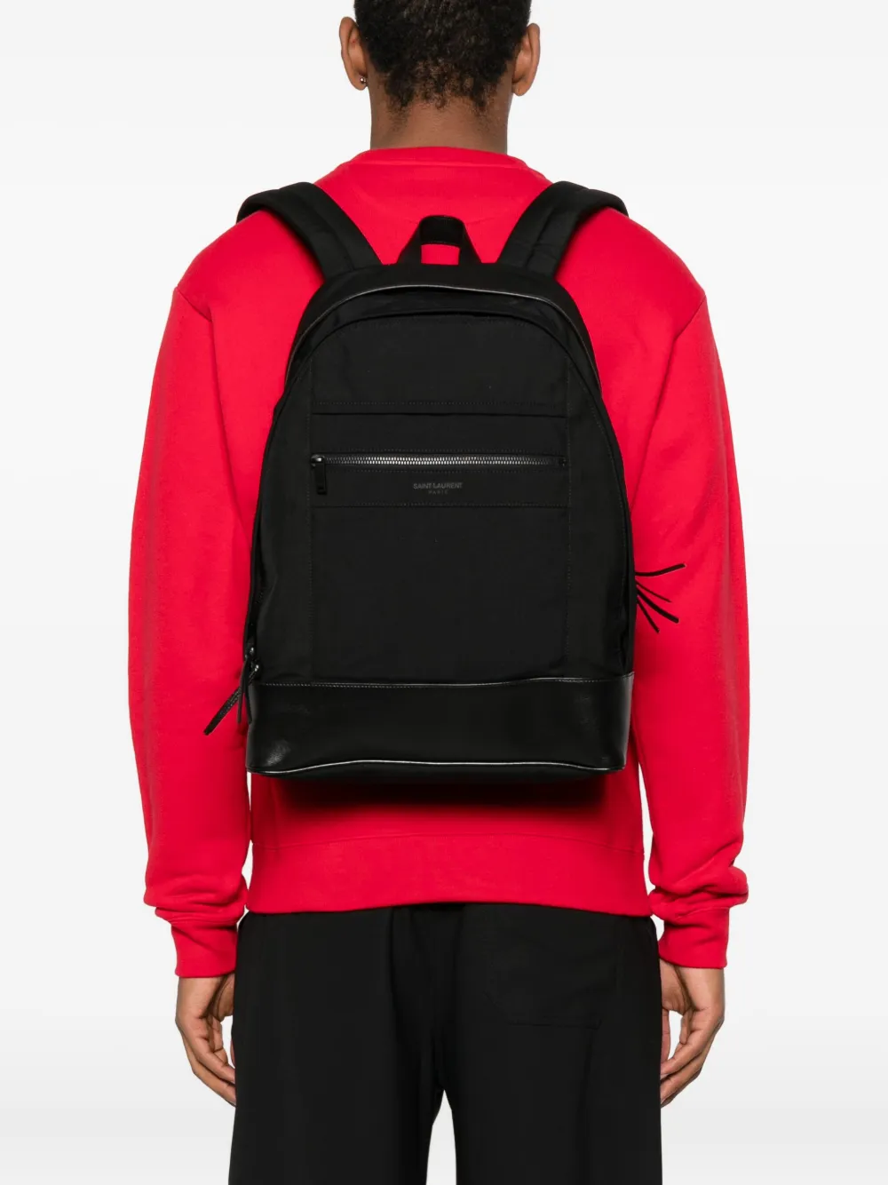 Saint Laurent City medium rugzak met logo-applicatie Zwart
