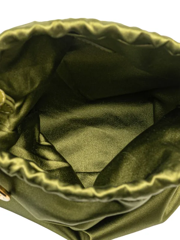 MIU MIU ダッチェス ポーチ オリーブグリーン Miu Miu Pre-Owned 2010-2025 Satin Duchesse Drawstring Pouch