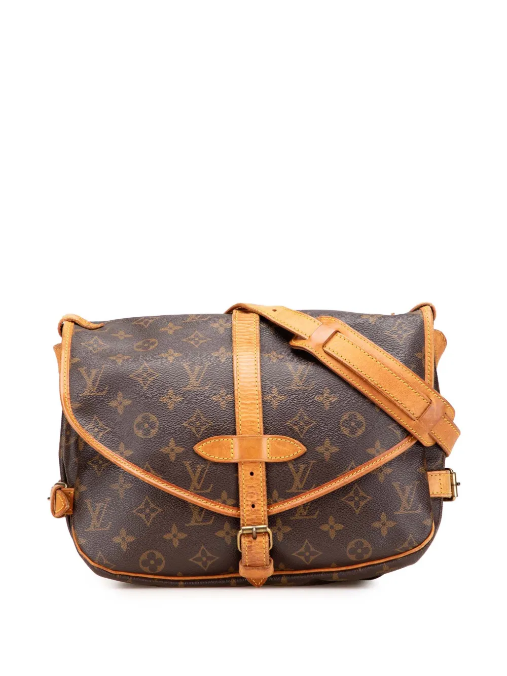 Louis Vuitton Pre-Owned 1992 モノグラム ソミュール 30 ショルダーバッグ - ブラウン Louis Vuitton Pre-Owned 1992 モノグラム ソミュール 30 ショルダーバッグ - ブラウン